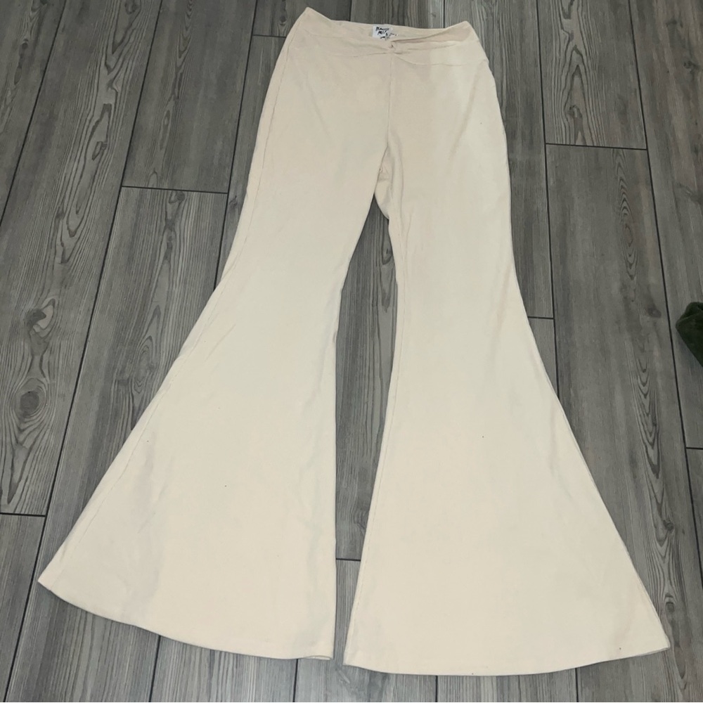Princess Polly Cream Flared Pants